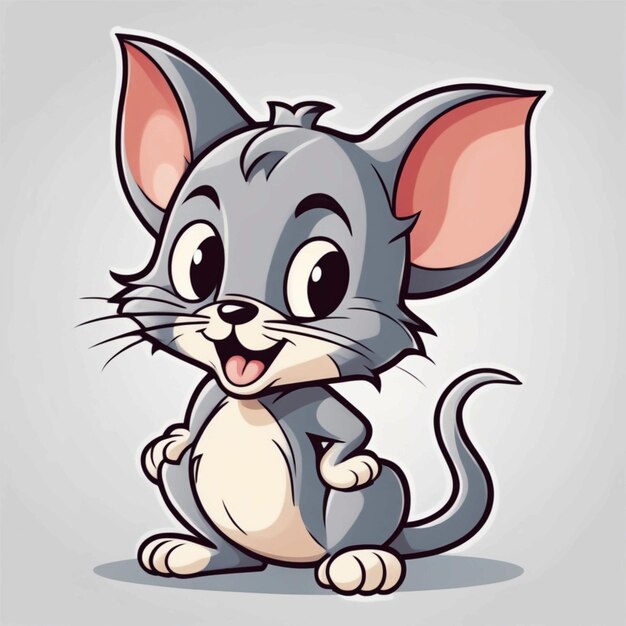 Lindo Tom y Jerry ilustración vectorial de dibujos animados