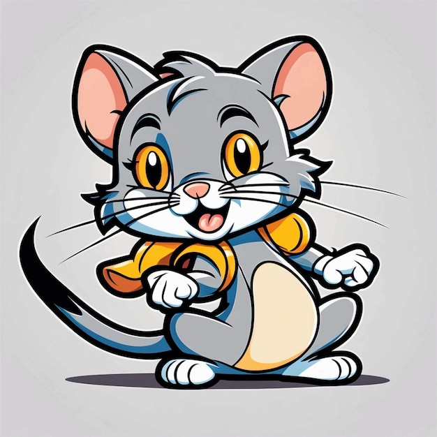 Lindo Tom y Jerry ilustración vectorial de dibujos animados