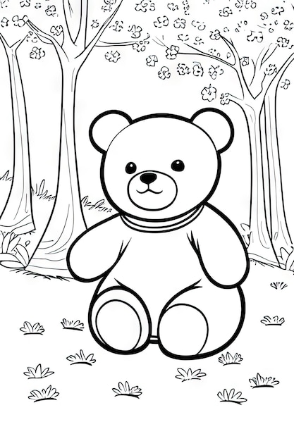 lindo ursinho no parque livro para colorir