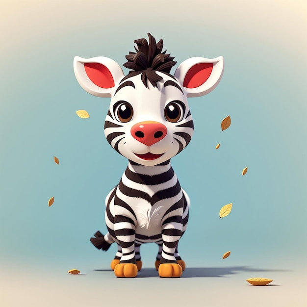 Foto lindo zebra agitando la mano de dibujos animados icono vectorial ilustración de la naturaleza de los animales icono concepto aislado plano