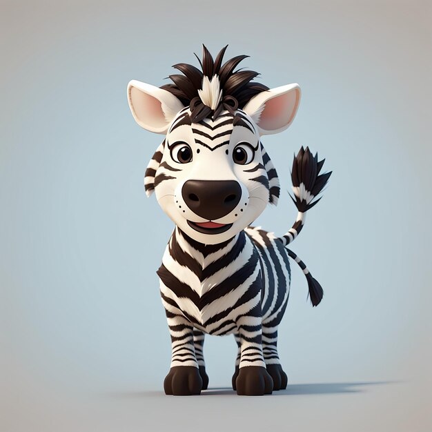 Foto lindo zebra agitando la mano de dibujos animados icono vectorial ilustración de la naturaleza de los animales icono concepto aislado plano