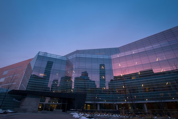 Lindsey-Flanigan Courthouse vor Sonnenaufgang.