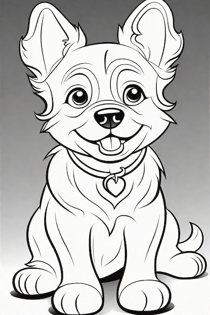 Line-Art-Hundeillustration