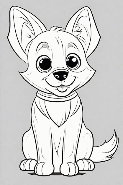 Line-Art-Hundeillustration