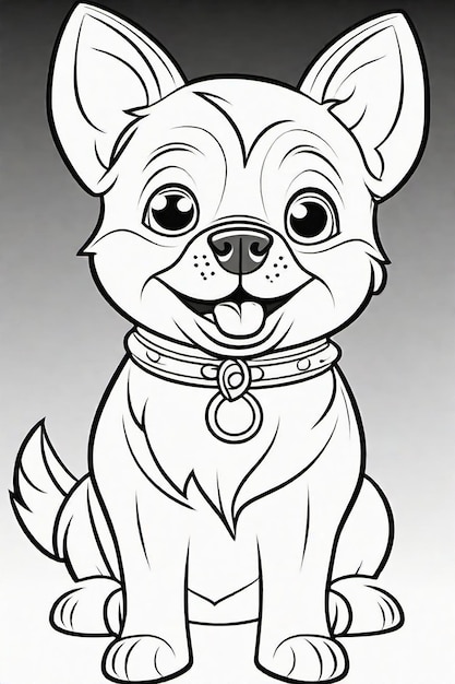 Line-Art-Hundeillustration