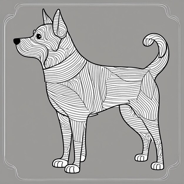 Line-Art-Hundeillustration