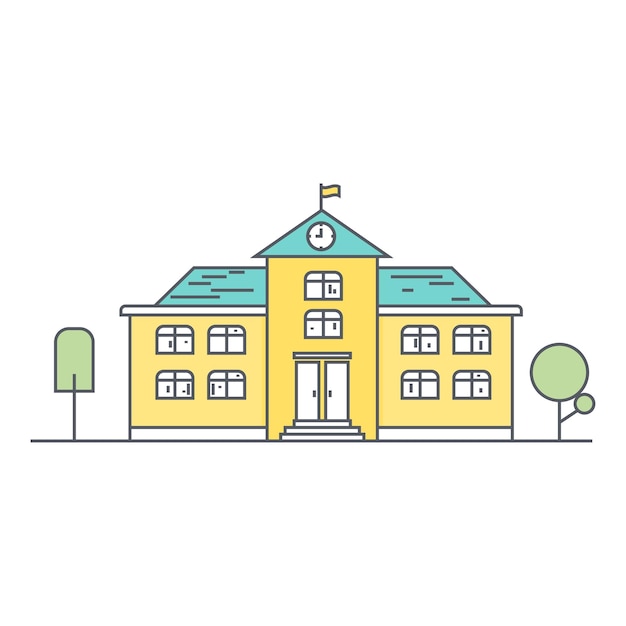 Line Art Web-Ikonen Zurück zur Schule Illustration Vektor-Symbol
