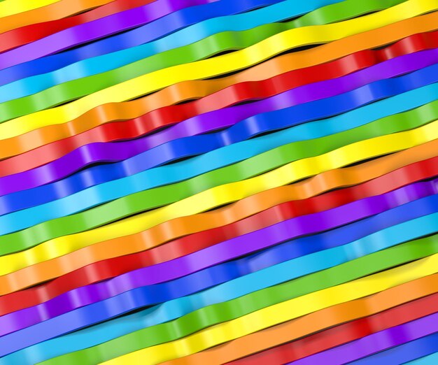 Foto línea de arco iris 3d la vida mejora juntos