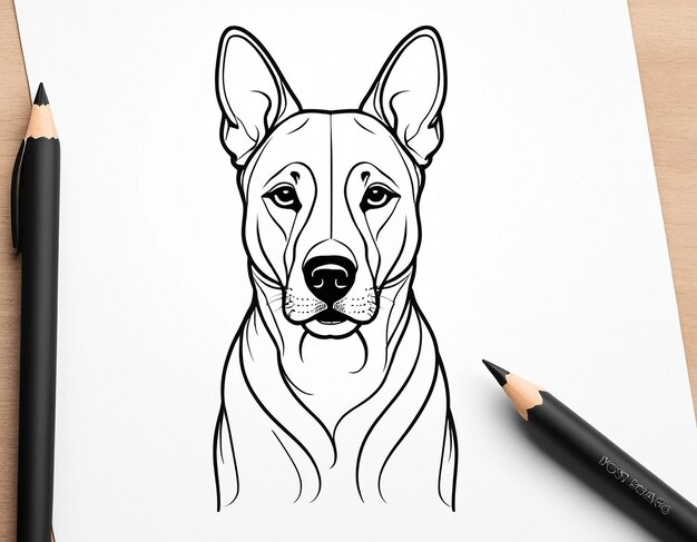 línea de arte de perro