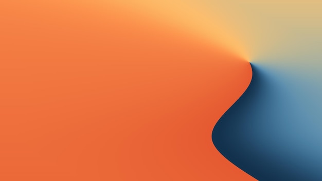 una línea azul en el medio del cielo naranja