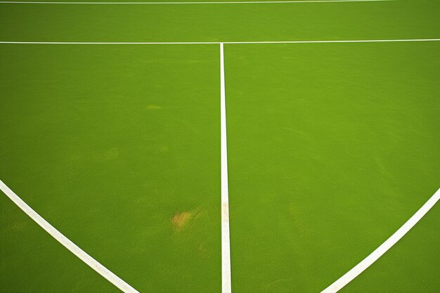 Foto línea blanca en el arco de la cancha de tenis verde