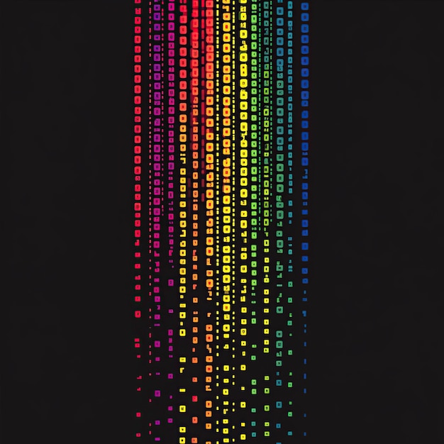 una línea de color arco iris con el número 9 en ella