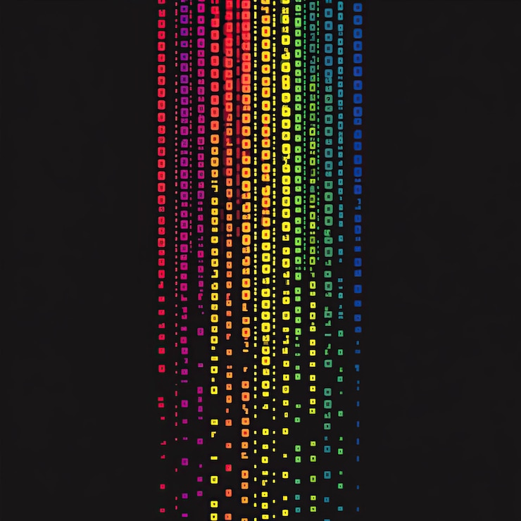Foto una línea de color arco iris con el número 9 en ella