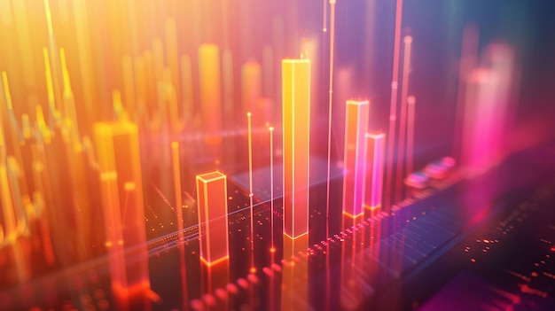 una línea colorida de gráficos que dice gráfico gráfico curva de datos financieros gráfico de tecnología financiera temática