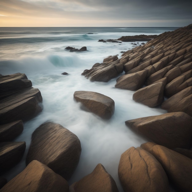 línea costera de rocas