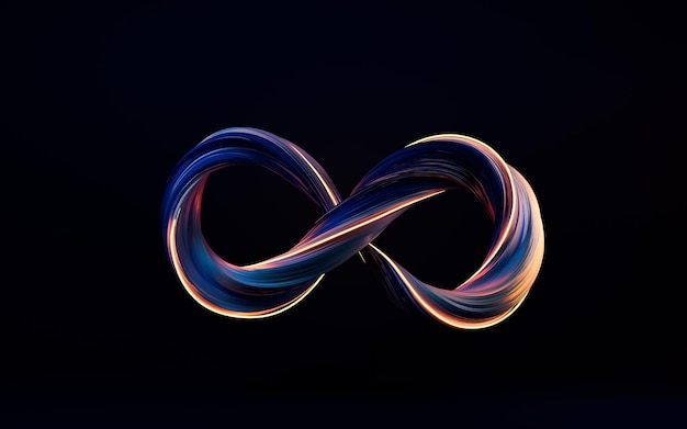 Línea de curva abstracta Mobius belt 3d rendering