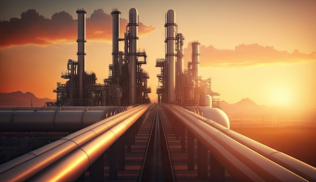 Línea de fábrica de hornos de procesamiento de gas y petróleo petroquímicos de transporte de tuberías de la industria IA generativa