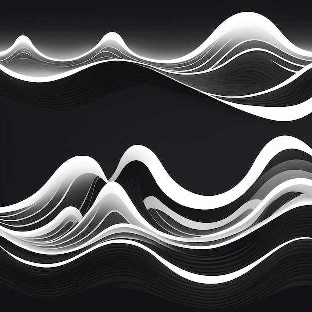 línea de franja de topografía ondulada de elevación abstracta para el concepto sobre un mar mínimo ai generativo