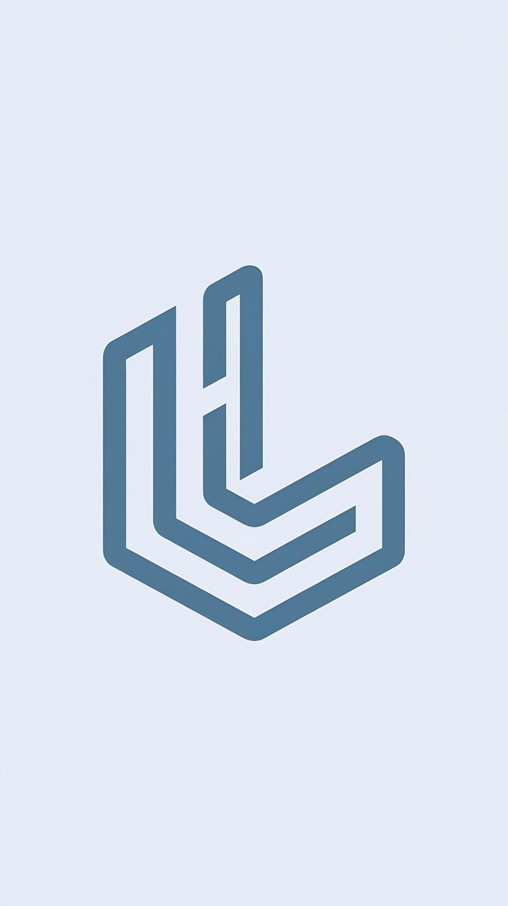 Foto línea hexagonal limpia de letra l signo del icono del logotipo con tarjeta de visita de la marca