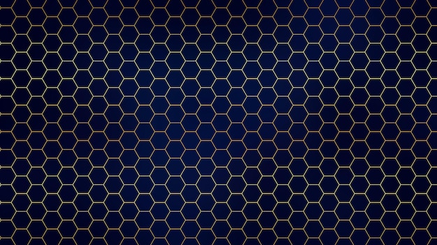 Línea hexagonal de luz dorada abstracta