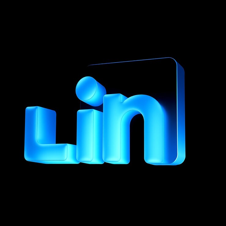Foto una línea de letras azules que está iluminada en una luz azul