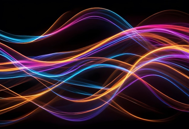 Línea de luz de neón brillante Línea de neón línea de neón líneas de neón 3D Línea de Neón brillante eléctrica