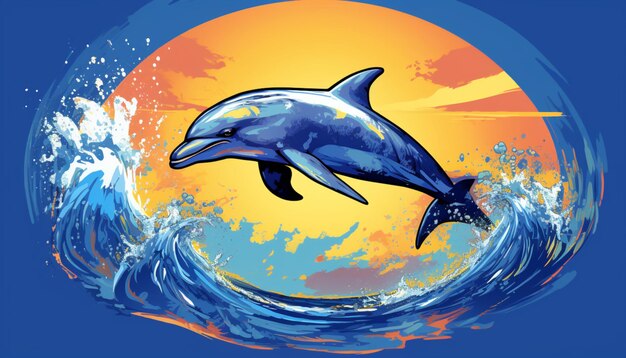 Una línea de mercancías con delfines saltadores como camisetas, tazas y carteles Una parte de las ganancias podría ir hacia el esfuerzo de conservación marina