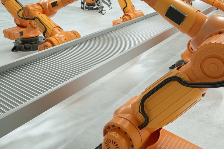 Foto línea de montaje automático en una fábrica
