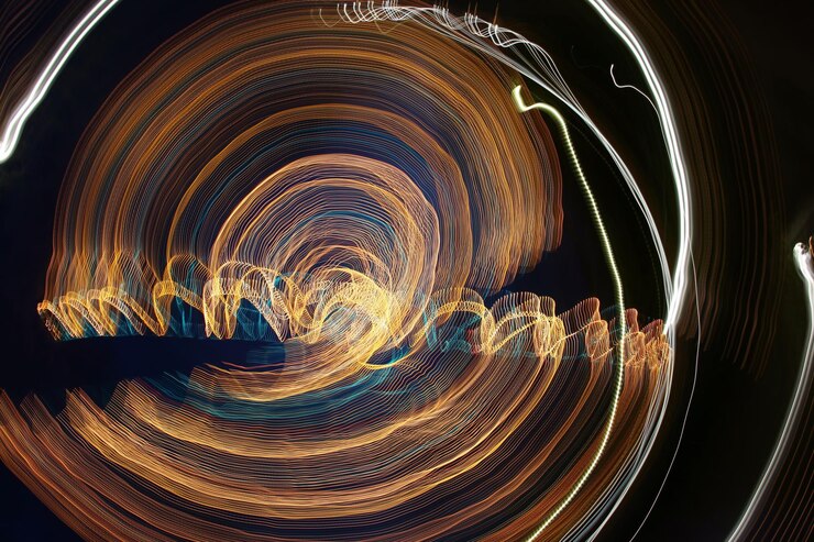 Foto línea de onda de luz de noche abstracta