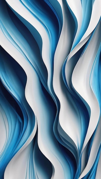 Línea de onda suave azul abstracta en fondo blanco generativa ai aig21