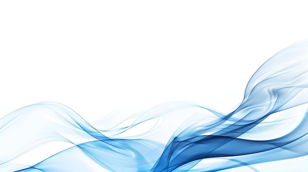 Línea de onda suave azul abstracta en fondo blanco generativo ai aig21