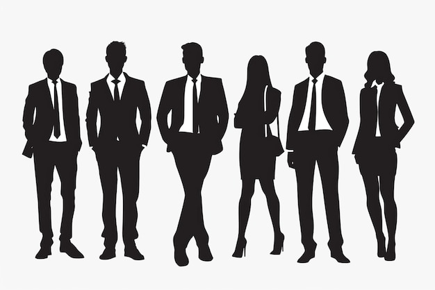 una línea de personas en trajes y corbatas