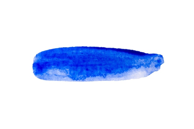 Línea de pintura de color de póster azul aislada sobre fondo blanco