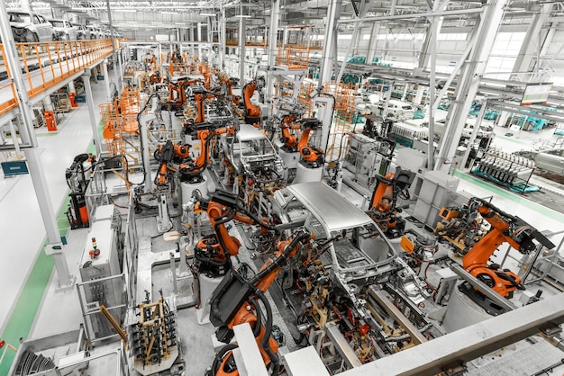 Línea de producción de automóviles soldadura de carrocería planta de ensamblaje de automóviles moderna