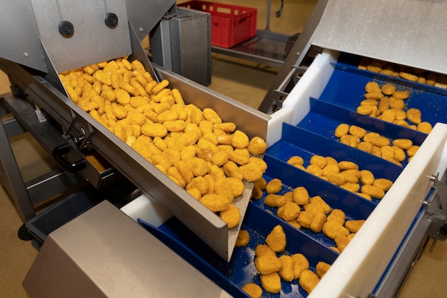 Línea de producción de nuggets de pollo