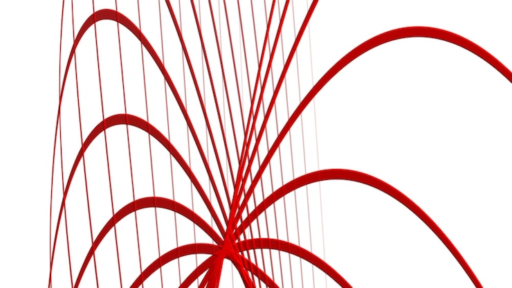 Foto línea roja abstracta con fondo blanco