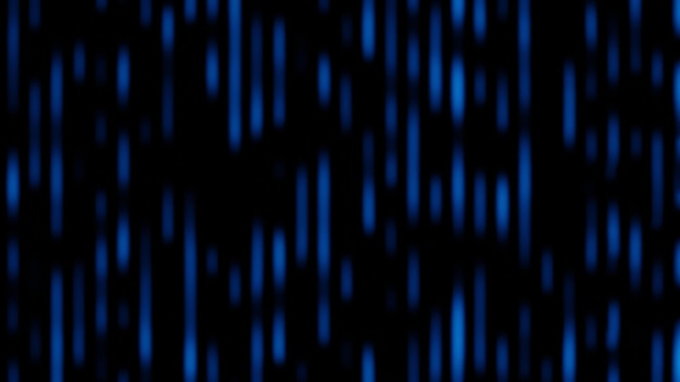 Línea de sci-fi de neón azul que brilla con diseño abstracto futurista en fondo digital oscuro