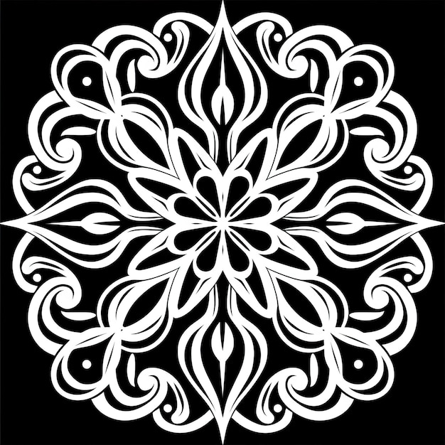 Foto linearer vektor schwarz-weißer kirgisischer ornament