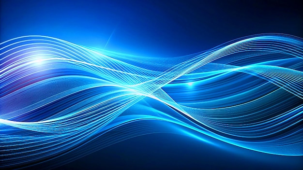 Líneas abstractas dinámicas en un fondo azul profundo