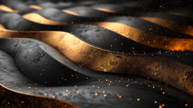 Líneas abstractas negras y doradas fondo de lujo