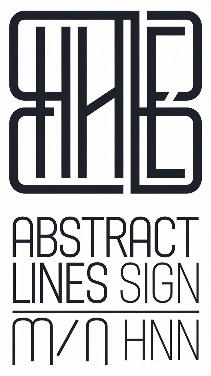 Foto líneas abstractas señalan el diseño vectorial icónico del logotipo cuadrado h letra e
