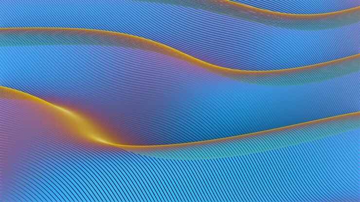 Foto las líneas azules que fluyen crean un paisaje abstracto dinámico
