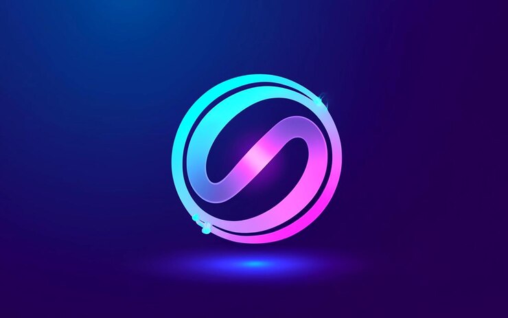 Foto líneas circulares brillantes abstractas en un fondo azul oscuroai_generated