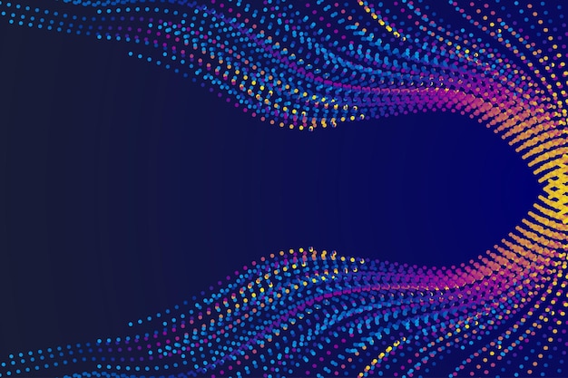 Las líneas de colores que fluyen convergen a la derecha del fondo del vector gráfico abstracto