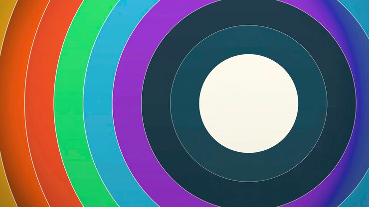Foto líneas coloridas arremolinadas en círculo sobre fondo blanco arco iris y abstracción del concepto de color pastel