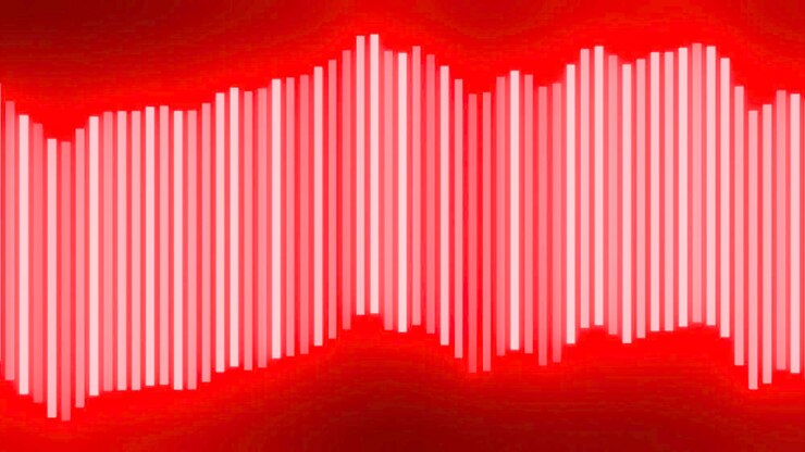Foto líneas coloridas que se mueven en estilo de diseño musical ondas de sonido de líneas coloridas en fondo negro