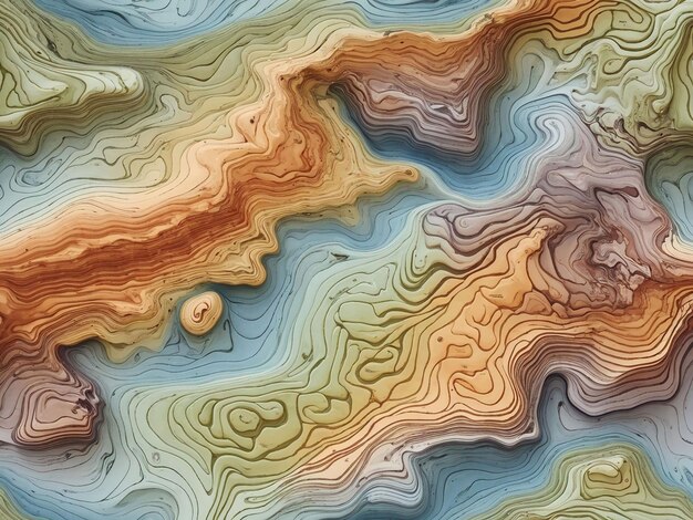 Foto las líneas de contorno topográficas mapean un patrón sin costuras