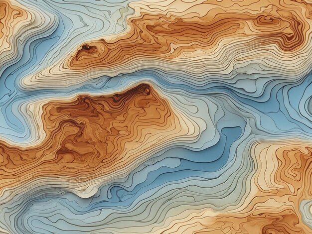 Las líneas de contorno topográficas mapean un patrón sin costuras