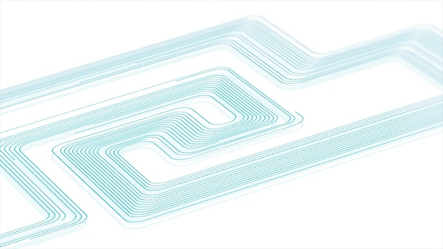 Líneas curvas geométricas azules abstractas Contexto técnico