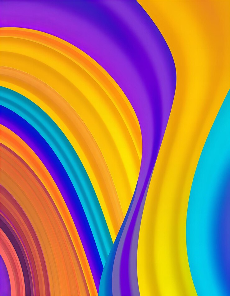Líneas y curvas gráficas abstractas del arco iris